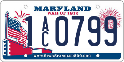 MD license plate 1AC0799