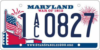 MD license plate 1AC0827