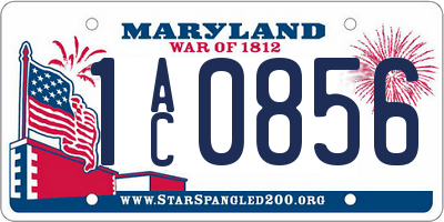 MD license plate 1AC0856