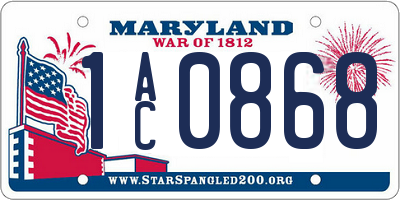 MD license plate 1AC0868