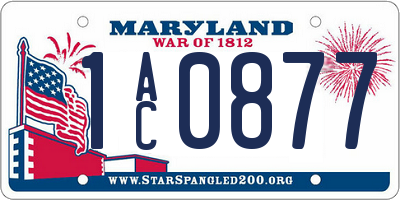 MD license plate 1AC0877