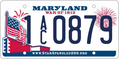 MD license plate 1AC0879