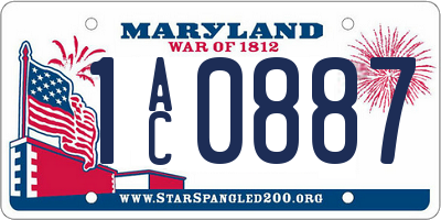 MD license plate 1AC0887