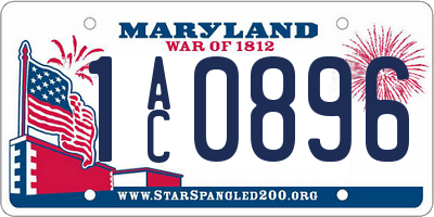 MD license plate 1AC0896