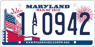 MD license plate 1AC0942