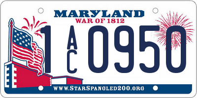 MD license plate 1AC0950