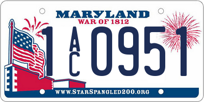 MD license plate 1AC0951