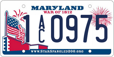 MD license plate 1AC0975