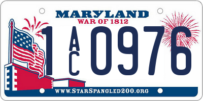MD license plate 1AC0976
