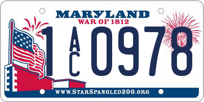 MD license plate 1AC0978