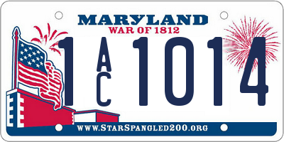 MD license plate 1AC1014