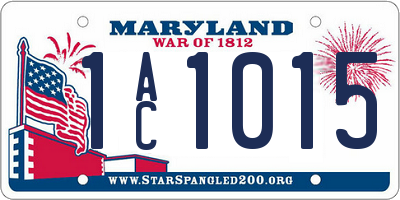 MD license plate 1AC1015