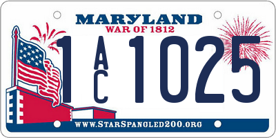MD license plate 1AC1025