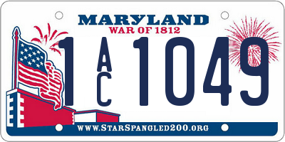 MD license plate 1AC1049