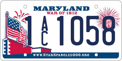 MD license plate 1AC1058