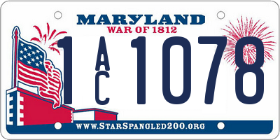 MD license plate 1AC1078