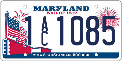 MD license plate 1AC1085