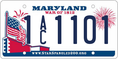 MD license plate 1AC1101