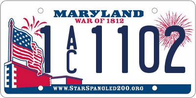 MD license plate 1AC1102