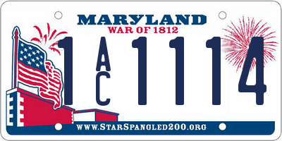 MD license plate 1AC1114