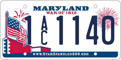 MD license plate 1AC1140