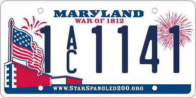 MD license plate 1AC1141