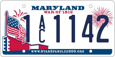 MD license plate 1AC1142