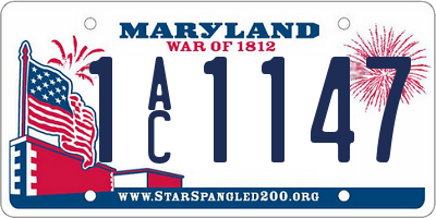 MD license plate 1AC1147
