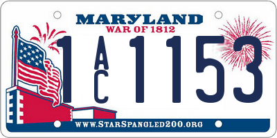 MD license plate 1AC1153