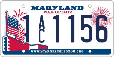 MD license plate 1AC1156