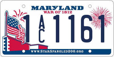 MD license plate 1AC1161