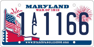 MD license plate 1AC1166