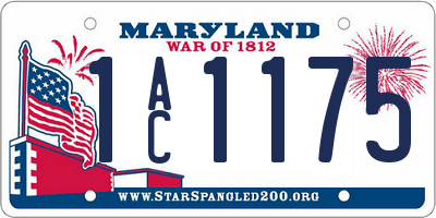 MD license plate 1AC1175