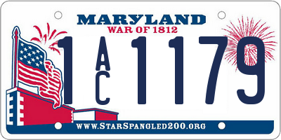MD license plate 1AC1179