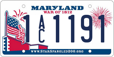 MD license plate 1AC1191