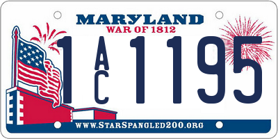 MD license plate 1AC1195