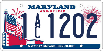MD license plate 1AC1202