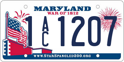 MD license plate 1AC1207