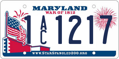 MD license plate 1AC1217