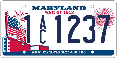 MD license plate 1AC1237