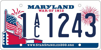 MD license plate 1AC1243