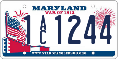 MD license plate 1AC1244