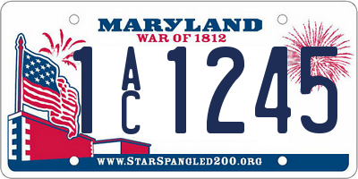 MD license plate 1AC1245