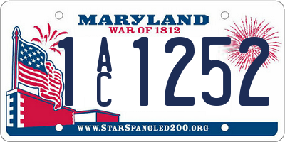 MD license plate 1AC1252