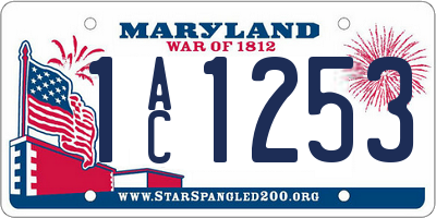MD license plate 1AC1253