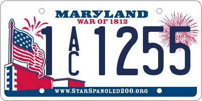 MD license plate 1AC1255