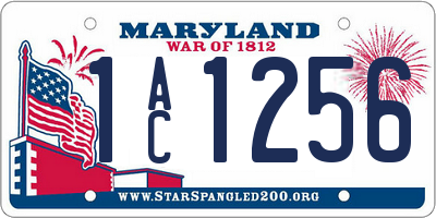 MD license plate 1AC1256