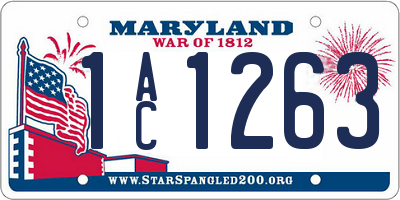 MD license plate 1AC1263