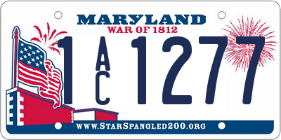 MD license plate 1AC1277