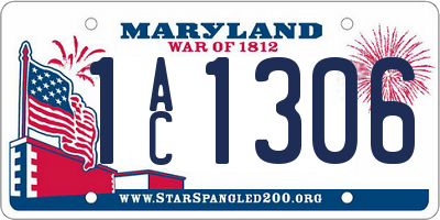 MD license plate 1AC1306